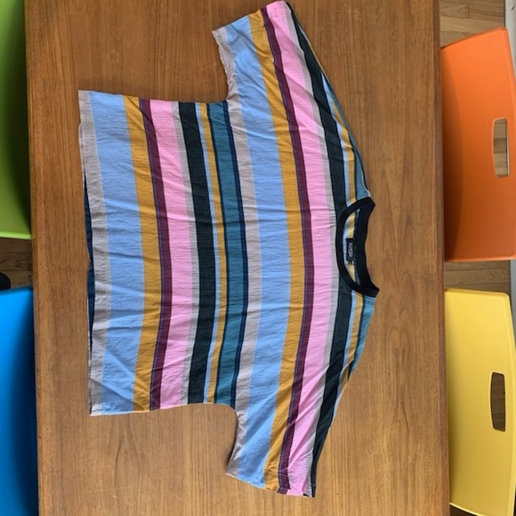 Size large polyester shirt. Measurements in photo. - Picture 2 of 5